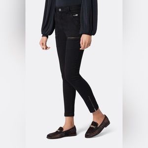 Joie Park Skinny Crop Pants Pockets Stretch Cotton Ankle Zipper Black Women 27